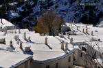 Terraos y chimeneas nevadas de Bubión