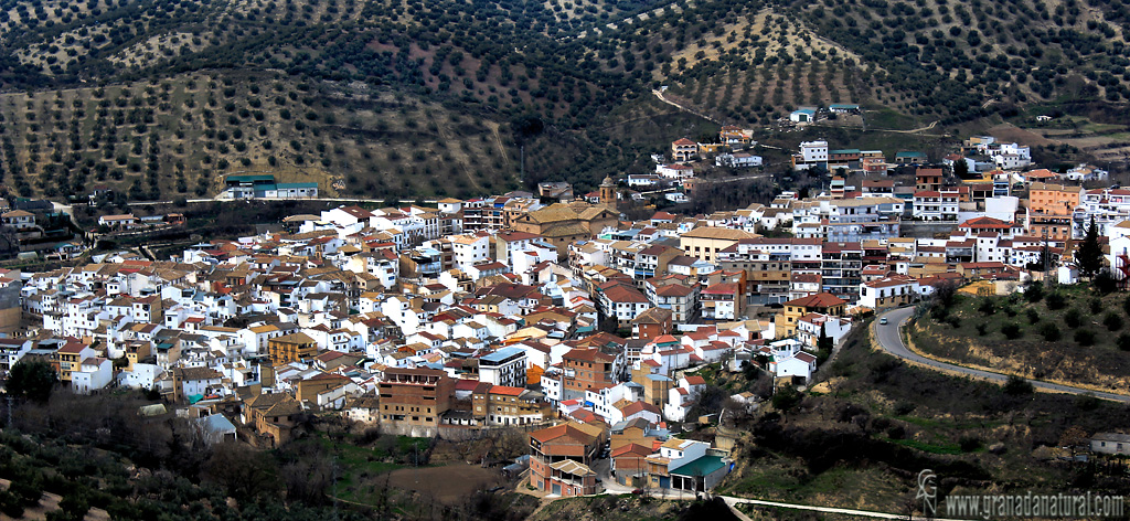 Algarinejo a vista de pájaro. Pueblos de Granada